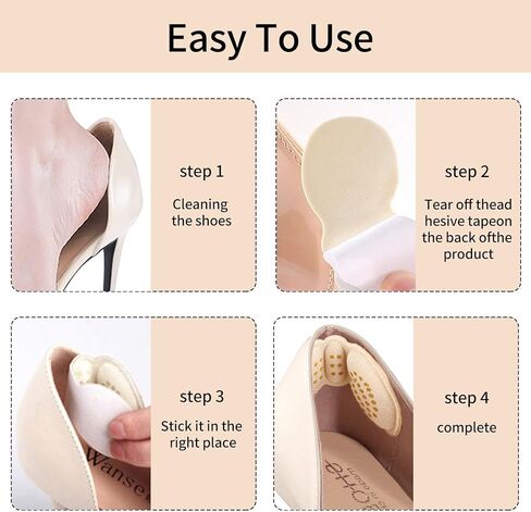 4 Pairs Heel Pads for Shoes That are Too Big, Heel Grips for Women, Anti-Slip Liner Cushions Inserts for Women Men Prevent Rubbing Blisters in Saudi Arabia