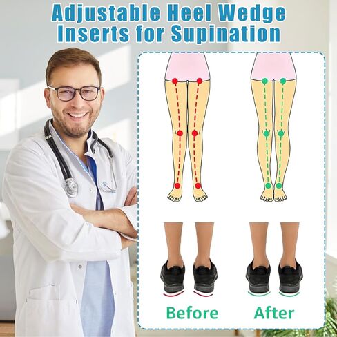 10PCS Adjustable Heel Wedge Inserts for Supination & Overpronation Correction, Orthotics Adhesive Medial & Lateral Heel Insoles for Bow Legs & Foot Alignment (L: W 7-11, M 7-10 5 Layers) in Saudi Arabia