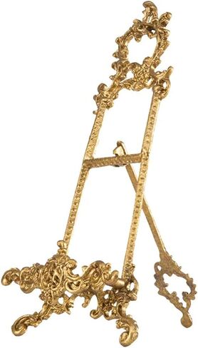 Vintage Gold Bible Stand, Antique Metal Cookbook Stands, Deluxe Foldable Plate Display Holders, Multipurpose Easel, for Menu, Recipe Book, Paintings, Platters, Table, Picture Frames, Plaques in Saudi Arabia