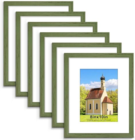 PEALSN 11x17 Picture Frame Set of 6, Display Pictures 8x12 with Mat or 11 x 17 Without Mat for Wall Mounting Display, Photo Frames Collage for Wall Decor, Black. in Kuwait