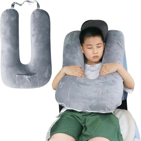 Car Pillow for Kids, Travel Pillow for Car, Toddler Travel Pillow for Sleeping Carseat Pillow for Adults, Removable and Washable Covers, Long Car Ride Essentials,Grey in Saudi Arabia
