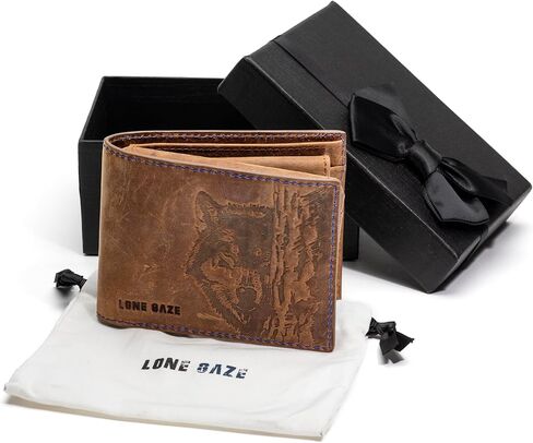 Stand Out with a Wolf – RFID Premium Leather Wallet for Men, Gift-Ready Box Included in Saudi Arabia