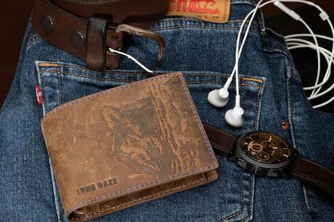 Stand Out with a Wolf – RFID Premium Leather Wallet for Men, Gift-Ready Box Included in Saudi Arabia
