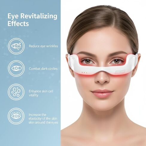 Red Light Therapy Glasses for Under Eyes | Eye Massager with 650nm Light to Reduce Dark Circles, Puffiness & Fine Lines in Saudi Arabia