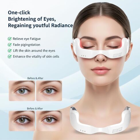 Red Light Therapy Glasses for Under Eyes | Eye Massager with 650nm Light to Reduce Dark Circles, Puffiness & Fine Lines in Saudi Arabia