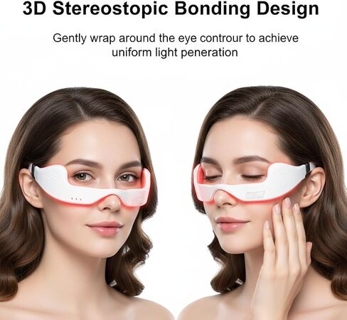 Red Light Therapy Glasses for Under Eyes | Eye Massager with 650nm Light to Reduce Dark Circles, Puffiness & Fine Lines in Saudi Arabia
