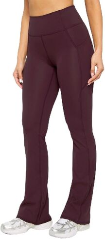Fabletics Women's Oasis PureLuxe High-Waisted Pocketed Kick Flare, L/Regular, Oxblood in Saudi Arabia