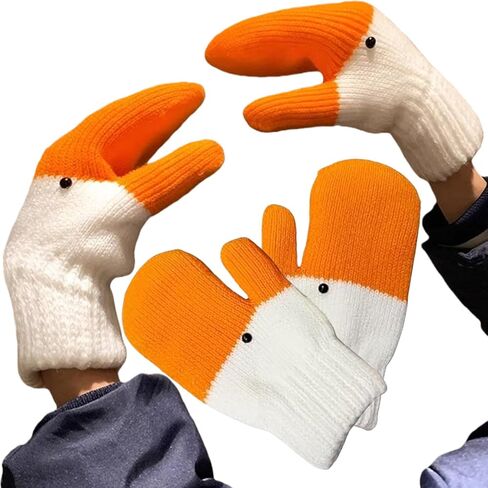 قفازات أوزة سخيفة جديدة لعام 2026 ، قفازات محبوكة لطيفة على شكل أوزة سخيفة ، قفازات حيوانات مبتكرة مضحكة ، سميكة ودافئة للنساء in Kuwait