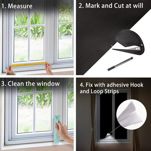 Blackout Window Cover for Bedroom，Portable DIY Blinds，100% Blackout Blinds for Nursery Bedroom Dorm, No Drill Window Privacy Film, Light & UV Block for House, RV, Nursery, Media Room, 39x57 in Saudi Arabia