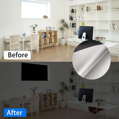 Blackout Window Cover for Bedroom，Portable DIY Blinds，100% Blackout Blinds for Nursery Bedroom Dorm, No Drill Window Privacy Film, Light & UV Block for House, RV, Nursery, Media Room, 39x57 in Saudi Arabia