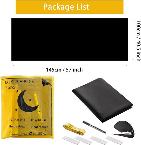 Blackout Window Cover for Bedroom，Portable DIY Blinds，100% Blackout Blinds for Nursery Bedroom Dorm, No Drill Window Privacy Film, Light & UV Block for House, RV, Nursery, Media Room, 39x57 in Saudi Arabia