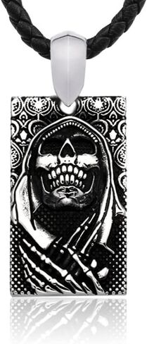 Grim Reaper Pendant Necklace - Stainless Steel Skull Jewelry in Saudi Arabia