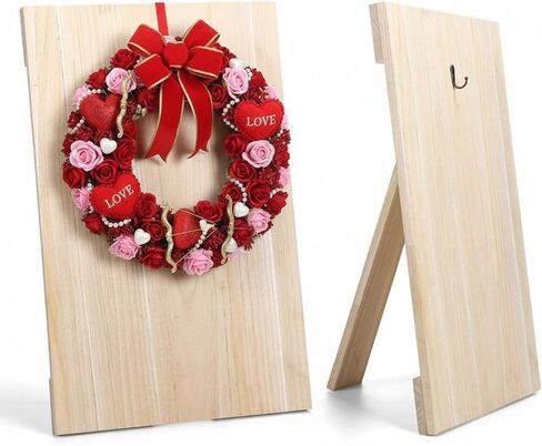 27 x 17 Inch Wreath Easel Stand for Wreaths Making Valentine Easter Wedding Wooden Wreath Holder Making Easel Assistant Tabletop Display for Craft Designing Tool, No Garland(Natural Wood) in Saudi Arabia