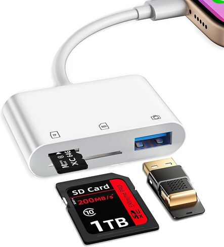 SD Card Reader USB C, High Speed Data Sync USB 3.0 to SD/TF Card USB Adapter, Memory Card Camera Veiwer for USB-C Devices Compatible with iPhone 15/16 iPad Mac PC Android Phone Tablet Plug and Play in Saudi Arabia