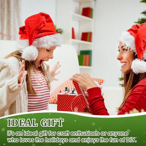 24 Sets Christmas Plastic Snow Globe Kit Clear Globe Miniature Santa Claus Snowman House Christmas Tree Pack Artificial Snow for DIY Crafts Xmas Home Decoration (Snowman) in Saudi Arabia