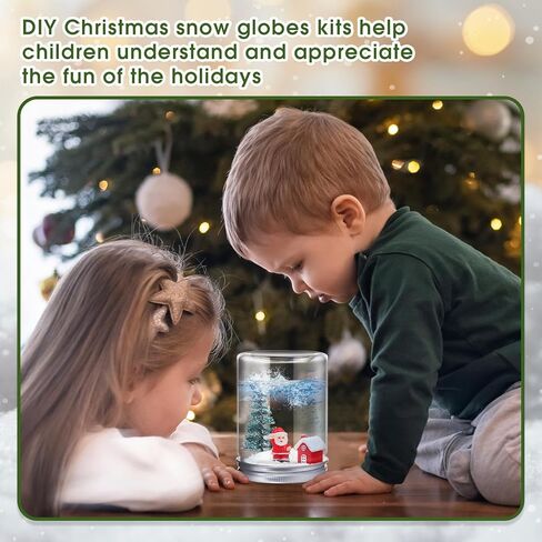 24 Sets Christmas Plastic Snow Globe Kit Clear Globe Miniature Santa Claus Snowman House Christmas Tree Pack Artificial Snow for DIY Crafts Xmas Home Decoration (Snowman) in Saudi Arabia