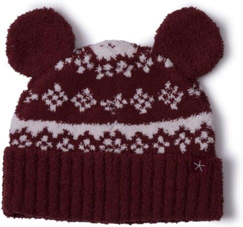 Barefoot Dreams® CozyChic® Youth Disney Mickey Fair Isle Beanie, Crimson-Cream, One Size in Saudi Arabia