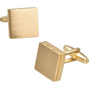 أزرار أكمام فضية أنيقة بسيطة للرجال لحفلات الزفاف ذات درجتين من الذهب المطلي بالذهب وأزرار أكمام بسيطة in Kuwait