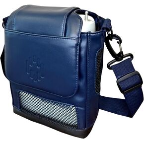 Leather Shoulder Bag for Inogen One G5 & Rove 6 – Portable Oxygen Concentrator Case Fits Single BA-500 & Double BA-516 Battery - Navy in Saudi Arabia