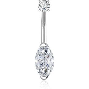 14G/1.6MM Moissanite Belly Button Ring – 925 Sterling Silver 14G/1.6MM Moissanite Navel Rings Barbell Belly Navel Stud Hypoallergenic Navel Body Piercing Jewelry Gift for Women (0.8 ct) in Saudi Arabia