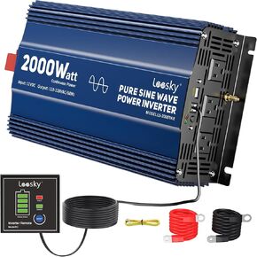 300 watt Pure Sine Wave Car Inverter 12V DC to 110V AC Power Inverter Converter with 30W PD USB-C & QC3.0 Fast Charging & AC Outlet for Vehicle Truck RV in Kuwait