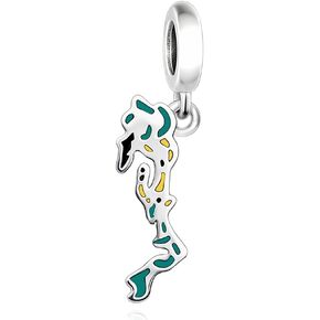 S925 Sterling Silver Flag Charms, National Flag Maps Countries Charm Suitable for Pandora Bracelet Jewelry Gift for Travel Memento in Saudi Arabia