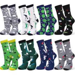 8 Pairs Golf Socks Valentine's Day Gifts Funny Dress Crew Novelty Socks Holiday Gifts for Adult Sport Golf Lover in Kuwait