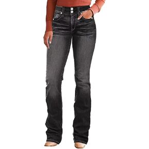 Flamingals Boot Boot Cut Jeans for Women Trendy High Weist Contumn Control Jean Flare Jeans Straight Denim Pants in Kuwait