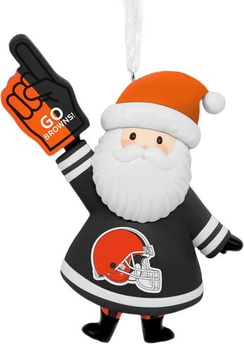 زينة عيد الميلاد من Hallmark NFL Cleveland Browns Santa Fan، هدايا لمحبي الرياضة in Kuwait