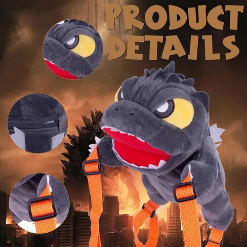 Freddy's Fanatic Dinosaur Kaiju Monster Backpack with Orange Straps in Saudi Arabia
