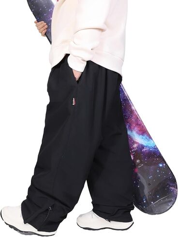 Mens Womens Unisex Snow Baggy Oversize Snowboard Skiing Pants Winter Waterproof Outdoor Elastic Waist Trousers in Saudi Arabia