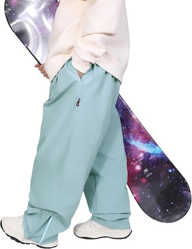 Mens Womens Unisex Snow Baggy Oversize Snowboard Skiing Pants Winter Waterproof Outdoor Elastic Waist Trousers in Saudi Arabia