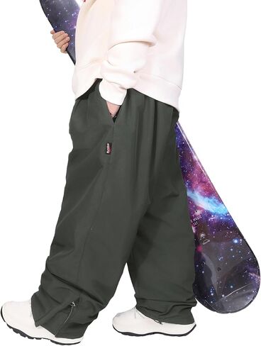Mens Womens Unisex Snow Baggy Oversize Snowboard Skiing Pants Winter Waterproof Outdoor Elastic Waist Trousers in Saudi Arabia