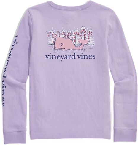 Vineyard Vines Girls Girls' Candy Cane Narwhal Long-Sleeve Pocket Tee in Saudi Arabia