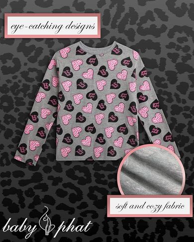 قمصان بأكمام طويلة للفتيات من Baby Phat - قميص بياقة دائرية وأكمام طويلة للطبقات والملابس الكاجوال للفتيات (7-16) in Kuwait