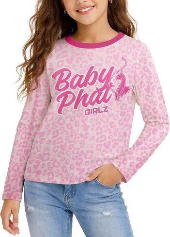 قمصان بأكمام طويلة للفتيات من Baby Phat - قميص بياقة دائرية وأكمام طويلة للطبقات والملابس الكاجوال للفتيات (7-16) in Kuwait