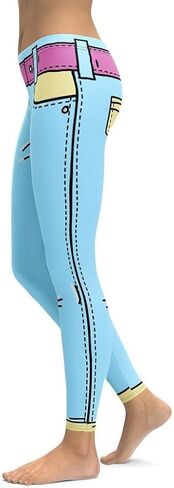 FIERCEPULSE Cartoonized Signature Leggings for Women – Mid Waisted, Stretchy Pants Printed Leggings for Workout & Exercise in Saudi Arabia