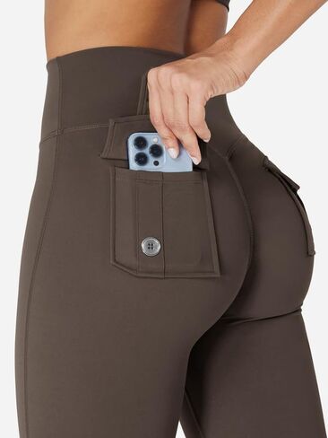 Workout Cargo Leggings with Pockets for Women Hidden Scrunch Butt Lifting Compression Gym Yoga Leggings in Saudi Arabia