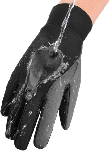 PRIMEWAVE Windproof Thermal Gloves with Polar Fleece Lining & Silicone Grip | Lightweight & Touchscreen Compatible | Unisex Gloves for Running, Cycling, Driving [ Medium ] in Saudi Arabia