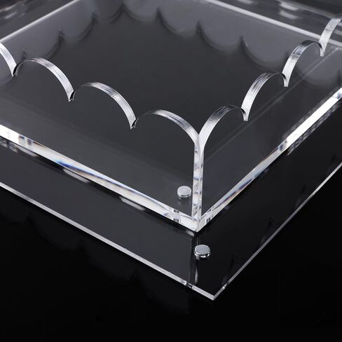 Acrylic Scalloped Tray for Display8 x8 Decorative Trays with Insert, Scalloped Magnetic Tray in Saudi Arabia