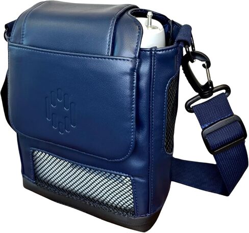 Leather Shoulder Bag for Inogen One G5 & Rove 6 – Portable Oxygen Concentrator Case Fits Single BA-500 & Double BA-516 Battery - Navy in Saudi Arabia