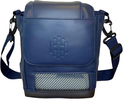 Leather Shoulder Bag for Inogen One G5 & Rove 6 – Portable Oxygen Concentrator Case Fits Single BA-500 & Double BA-516 Battery - Navy in Saudi Arabia