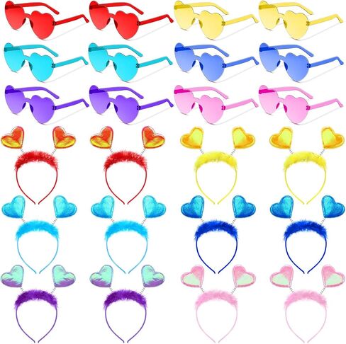 Valentines Day Heart Headband and Heart Shape Sunglasses for Valentine's Party Props Cupid Costume Accessories in Saudi Arabia