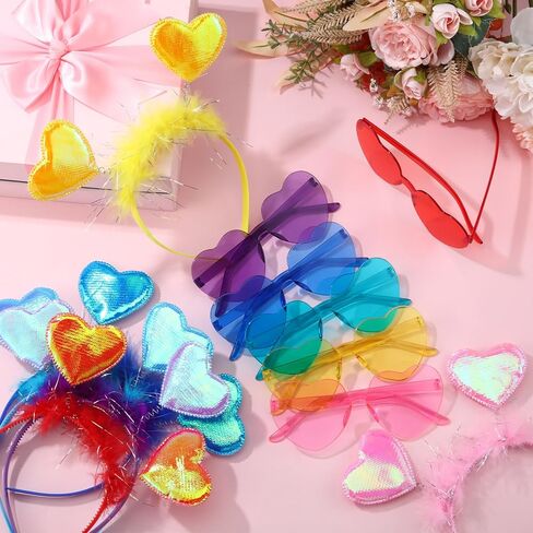 Valentines Day Heart Headband and Heart Shape Sunglasses for Valentine's Party Props Cupid Costume Accessories in Saudi Arabia