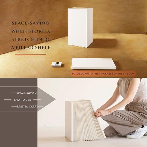 Pedestal Stand For Parties Foldable Display Stand Ornament Expandable Retail Risers Collapsible Foldable Pedestal Shelves Plant Stands Decorative Storage Platform For Home Wedding Decor Stores Figurines (White, 2pcs 19.69") in Saudi Arabia