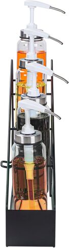 حامل شراب القهوة Restpresso مقاس 14 × 4 × 12 بوصة من Restaurantware، حامل شراب من 4 طبقات - حامل شراب حديدي أسود مدمج بتصميم سلكي لعرض القهوة أو المشروبات الكحولية بالتجزئة in Kuwait