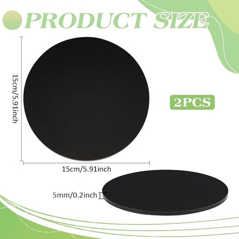 FINGERINSPIRE 2 Pcs Model Display Bases 5.9x5.9inch Black Round Huge Figure Base Circular Acrylic Large Figure Stand Flat Round Model Display Base for Wargaming Boardgaming Collectible Figure Table Game in Saudi Arabia