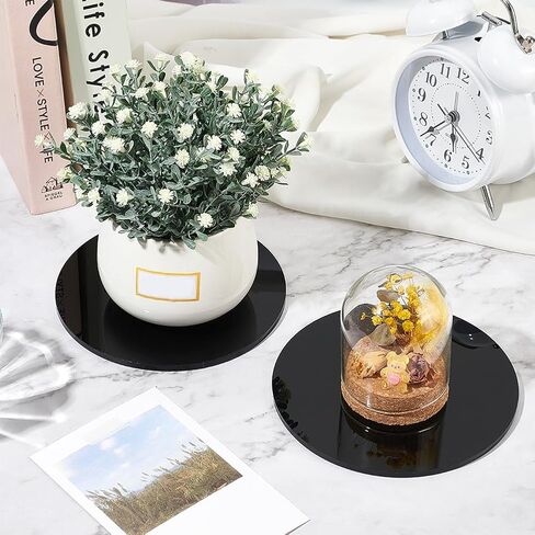 FINGERINSPIRE 2 Pcs Model Display Bases 5.9x5.9inch Black Round Huge Figure Base Circular Acrylic Large Figure Stand Flat Round Model Display Base for Wargaming Boardgaming Collectible Figure Table Game in Saudi Arabia