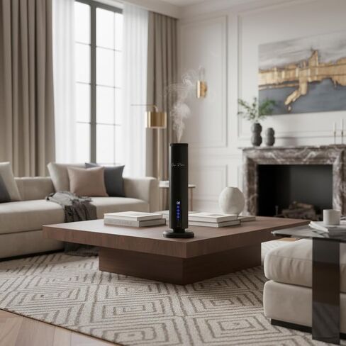 Alto Luxury Table-Top Aroma Oil Diffuser – Waterless Cold-Air Scent Machine with Bluetooth & Touch Panel, Rechargeable Battery, 120ml Cartridge – Black, Up to 1,000 sq. ft in Saudi Arabia