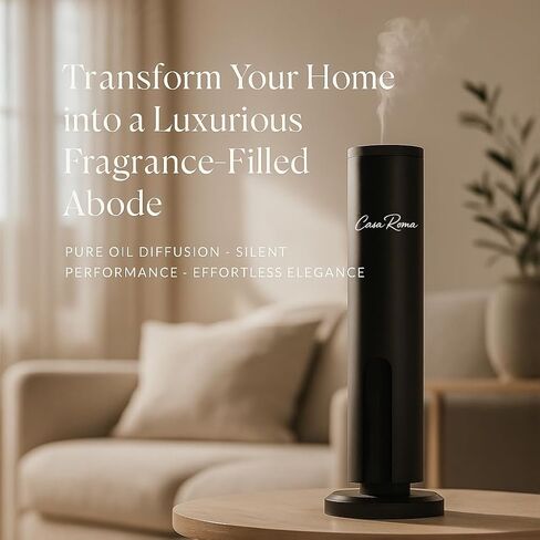 Alto Luxury Table-Top Aroma Oil Diffuser – Waterless Cold-Air Scent Machine with Bluetooth & Touch Panel, Rechargeable Battery, 120ml Cartridge – Black, Up to 1,000 sq. ft in Saudi Arabia